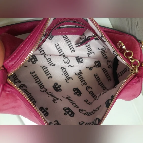 Juicy Couture Pink Velour Shoulder Hand Bag - Picture 11 of 15